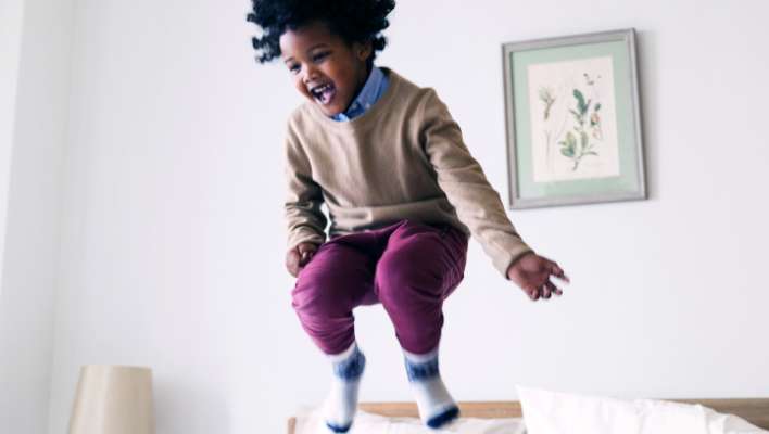 Daughter jumping