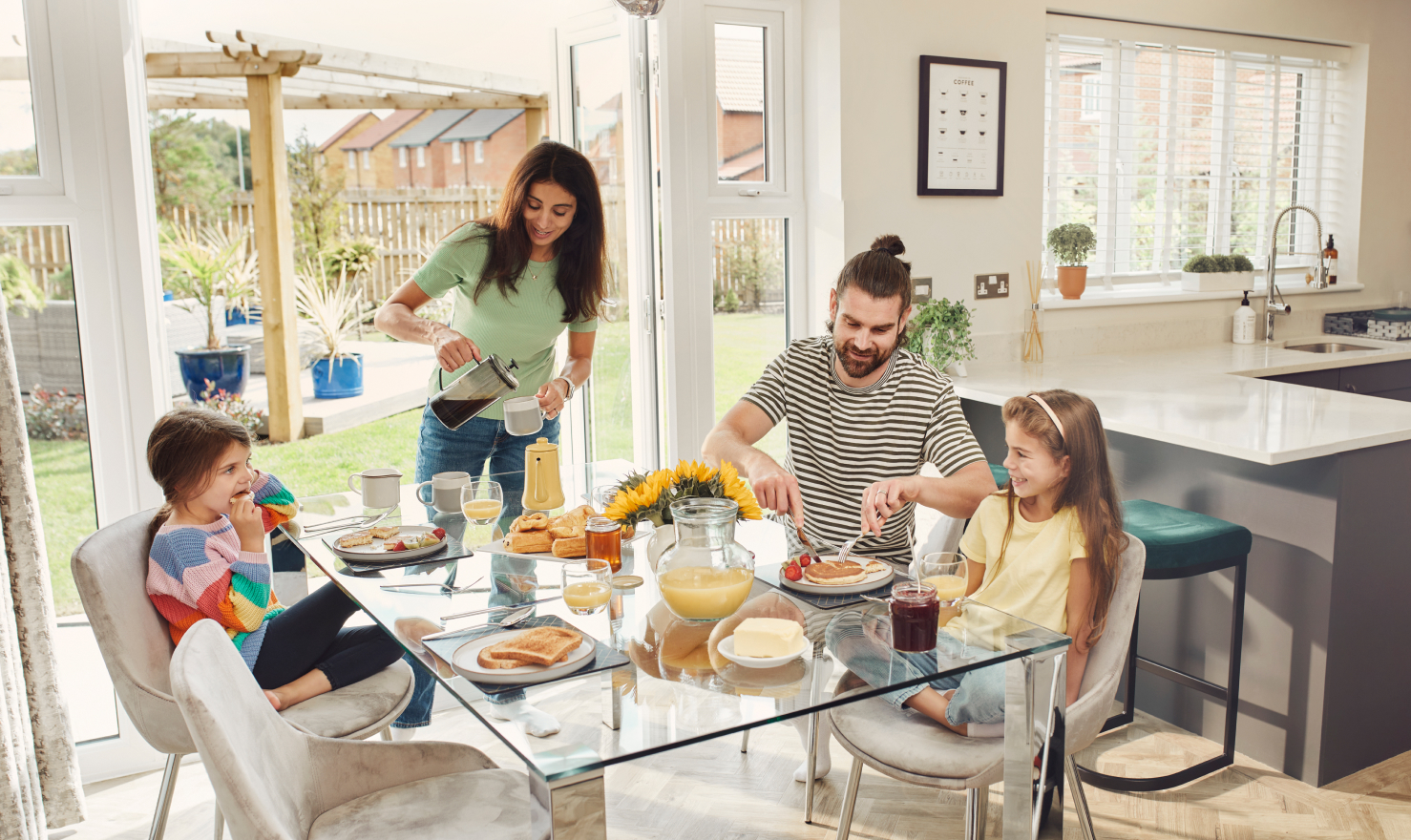 Family in home